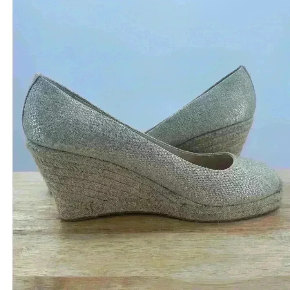 J. Crew‎ Women's Seville Metallic Gold Wedge Espadrilles Sz 11 Summer Shoes